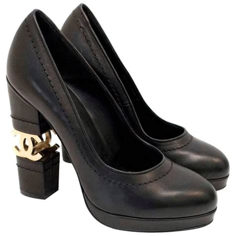 chanel black gold pumps|chanel black and white pumps.